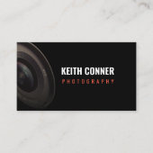 Fotograf Camera Lens Black Visitenkarte (Vorderseite)