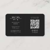 Fotograf Camera Lens Elegantes Schwarzes Monogramm Visitenkarte (Rückseite)