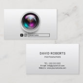 Fotograf Camera Lens Fotografy Social Media Visitenkarte (Vorne/Hinten)