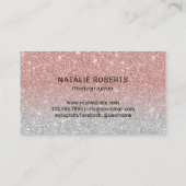 Fotograf Camera Rose Gold Glitzer Fotografie Visitenkarte (Rückseite)