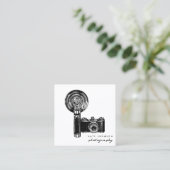 Fotograf Camera Script Fotografie QR Code Quadratische Visitenkarte (Stehend Vorderseite)