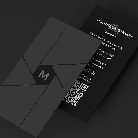 Fotograf Camera Shutter Lens Dark Gray Visitenkarte