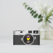 Fotograf Camera Yellow Heart Fotografy Visitenkarte (Stehend Vorderseite)