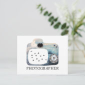 Fotograf Cloudy Camera Hearts Postkarte (Stehend Vorderseite)