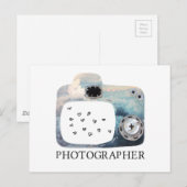 Fotograf Cloudy Camera Hearts Postkarte (Vorne/Hinten)