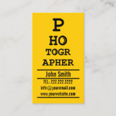 Fotograf Creative Typografy Visitenkarte (Vorderseite)