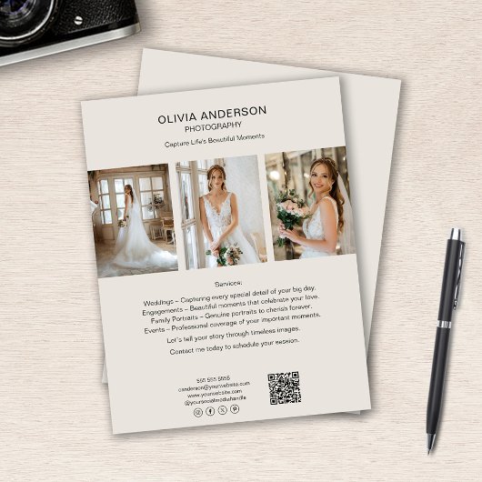 Fotograf Custom Foto QR Social Media Business Flyer