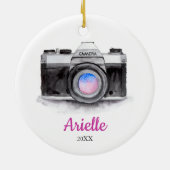 Fotograf Custom Personalisiert Camera Weihnachten Keramik Ornament (Hinten)