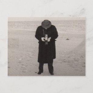 Fotograf der 40er Jahre am Strand Postkarte
