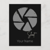 Fotograf Design Vintage Blende Retrokamera Feiertagspostkarte (Vorderseite)