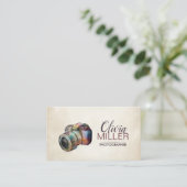 Fotograf - DSLR-Kamera Wasserfarbskizze Visitenkarte (Stehend Vorderseite)