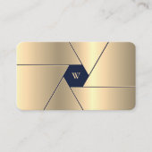 Fotograf Elegant Navy Blue Shutter Lens Visitenkarte (Vorderseite)