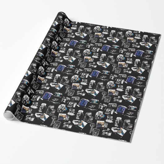Fotograf erfasste Vintage-Kameraformate Geschenkpapier (Ungerollt)