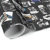 Fotograf erfasste Vintage-Kameraformate Geschenkpapier (Rolleneckpunkt)