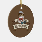 Fotograf-Eule mit Kamera Keramik Ornament (Rechts)