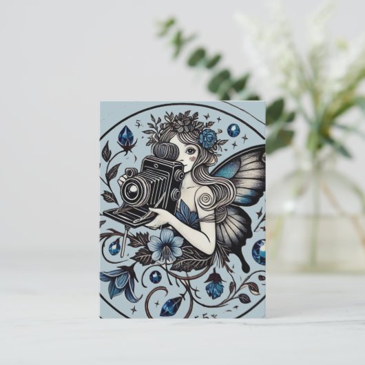 Fotograf Fairy Postkarte (Stehend Vorderseite)