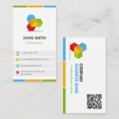 Fotograf - farbig mit QR-Code Visitenkarte (Vorne/Hinten)