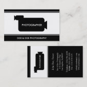 Fotograf-Filmemacher-Fotografie-Schwarzes/Weiß Visitenkarte (Vorne/Hinten)