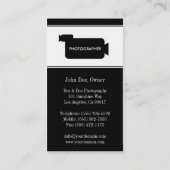 Fotograf-Filmemacher-Fotografie-Schwarzes/Weiß Visitenkarte (Rückseite)