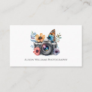 Fotograf Floral Camera Aquarell Visitenkarte