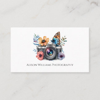 Fotograf Floral Camera Aquarell Visitenkarte