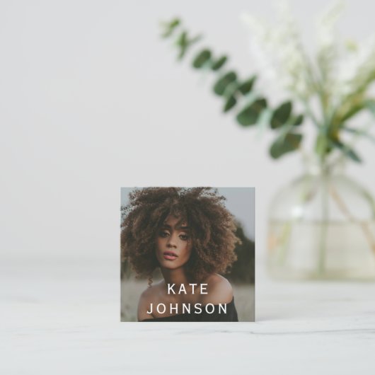 Fotograf Foto Modernes Business Logo Chic Quadratische Visitenkarte (Stehend Vorderseite)