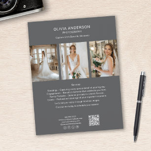 Fotograf Foto QR Social Media Grau Geschäft Flyer