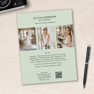 Fotograf Foto QR Social Media Grünes Unternehmen Flyer