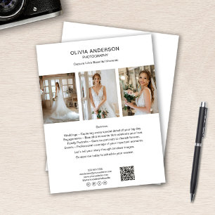 Fotograf Foto QR Social Media White Business Flyer