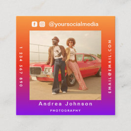 Fotograf Foto Social Media & QR Code Modern Quadratische Visitenkarte