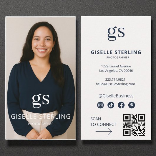 Fotograf Foto Social Media QR Code Modern Visitenkarte