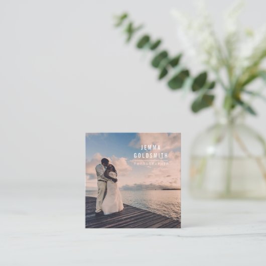 Fotograf Fotografy Square Business Card Quadratische Visitenkarte (Stehend Vorderseite)