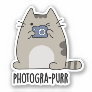 Fotograf Funny Cat Fotograf Pun Aufkleber