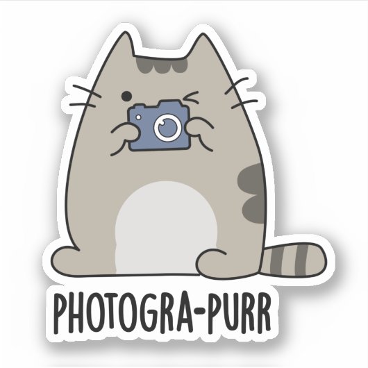 Fotograf Funny Cat Fotograf Pun Aufkleber (Vorderseite)