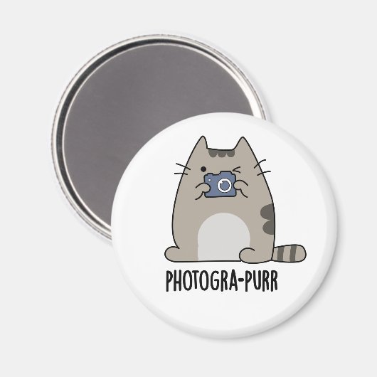 Fotograf Funny Cat Fotograf Pun Magnet (Vorderseite/Rückseite)