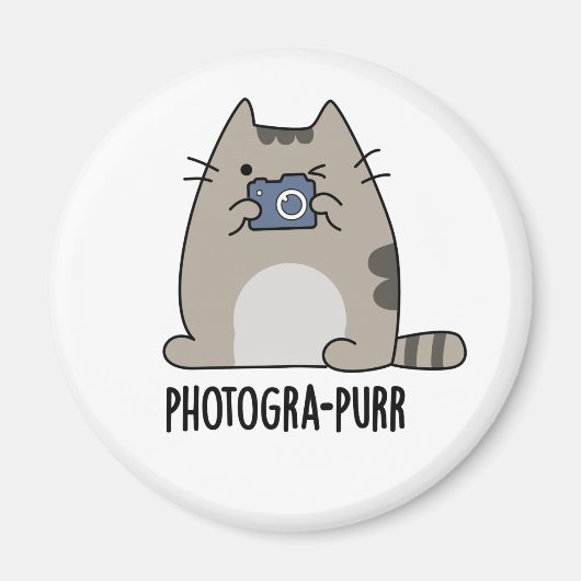 Fotograf Funny Cat Fotograf Pun Magnet (Vorne)