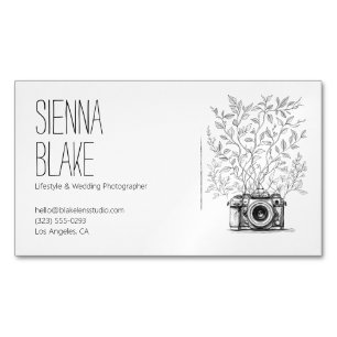 Fotograf für botanische Camera-Logos Magnetische Visitenkarte