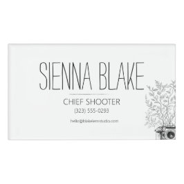 Fotograf für botanische Camera-Logos Namenschild