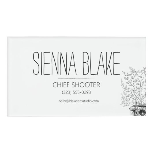 Fotograf für botanische Camera-Logos Namenschild (Vorderseite)