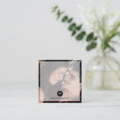Fotograf für moderne Foto-Circle-Logos Quadratische Visitenkarte (Stehend Vorderseite)