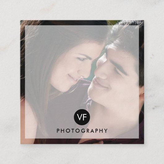 Fotograf für moderne Foto-Circle-Logos Quadratische Visitenkarte (Vorderseite)