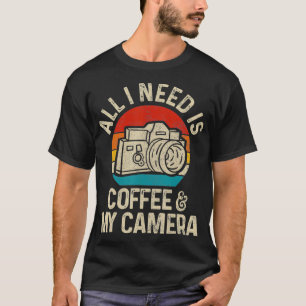 Fotograf Gift Coffee Camera Funny Vintag Pho T-Shirt