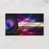 Fotograf Gold gestreifte Aurora Moderne Visitenkarte (Vorderseite)