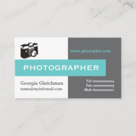 Fotograf grau, weiß, blau, auffallend visitenkarte