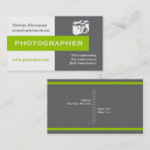Fotograf grau, weiß, grün, sehenswert visitenkarte (Vorne/Hinten)