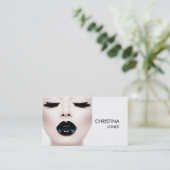 ★ Fotograf-Hairstylist-Modell modernes Headshot ★ Visitenkarte (Stehend Vorderseite)