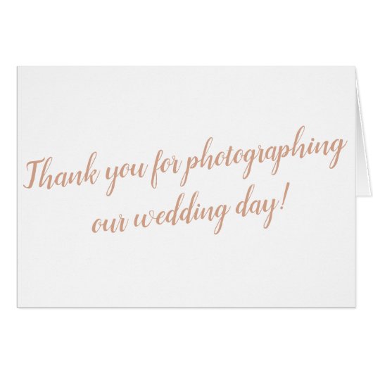 Fotograf-Hochzeit danken Ihnen zu kardieren (Vorderseite (Horizontal))