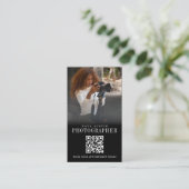 Fotograf Instagram Influencer QR Code Schwarz Visitenkarte (Stehend Vorderseite)