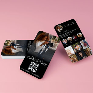 Fotograf Instagram Influencer QR Code Schwarz Visitenkarte
