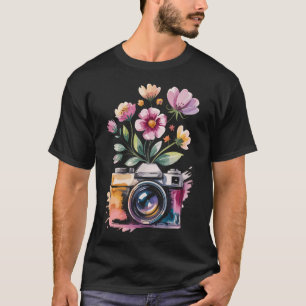Fotograf Kamera Fotografie mit floraler Wasserf T-Shirt